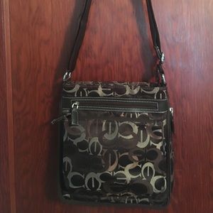 Brown logo cross body bag